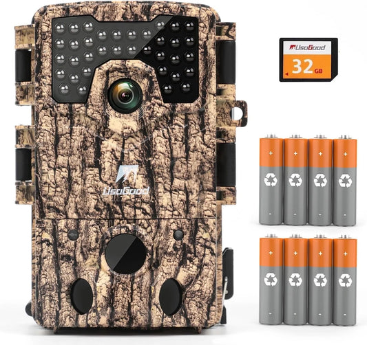 Trail Camera, 48MP 4K Hunting Camera with Night Vision Motion Activated IP66 Waterproof, Deer Camera for Outdoor Wildlife Watching Monitoring